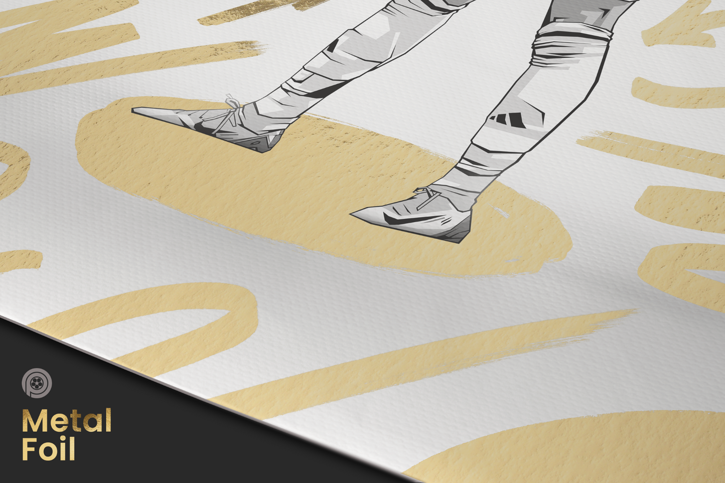 Kylian Mbappé Limited Edition Gold Foil Marker Art Print