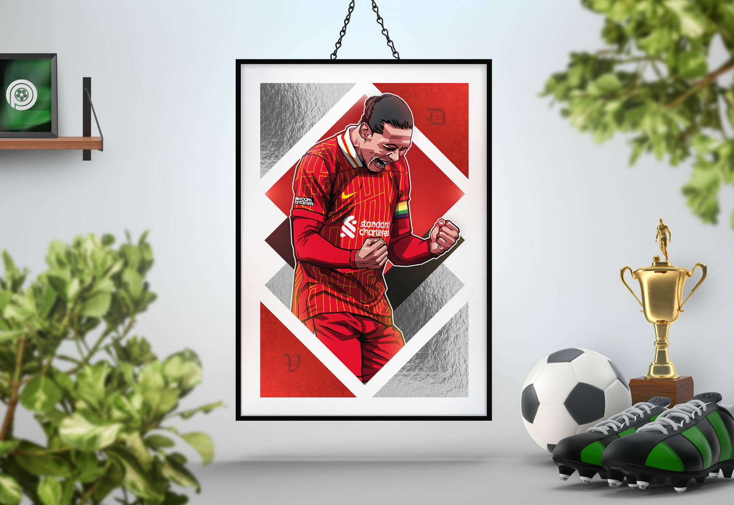Virgil Van Dijk Special Edition Silver Foil Diamonds Art Print