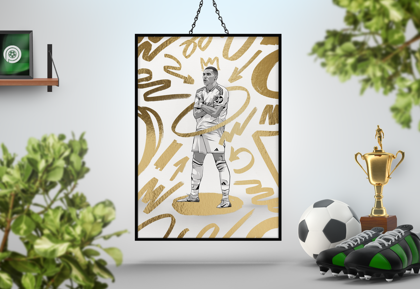 Kylian Mbappé Limited Edition Gold Foil Marker Art Print