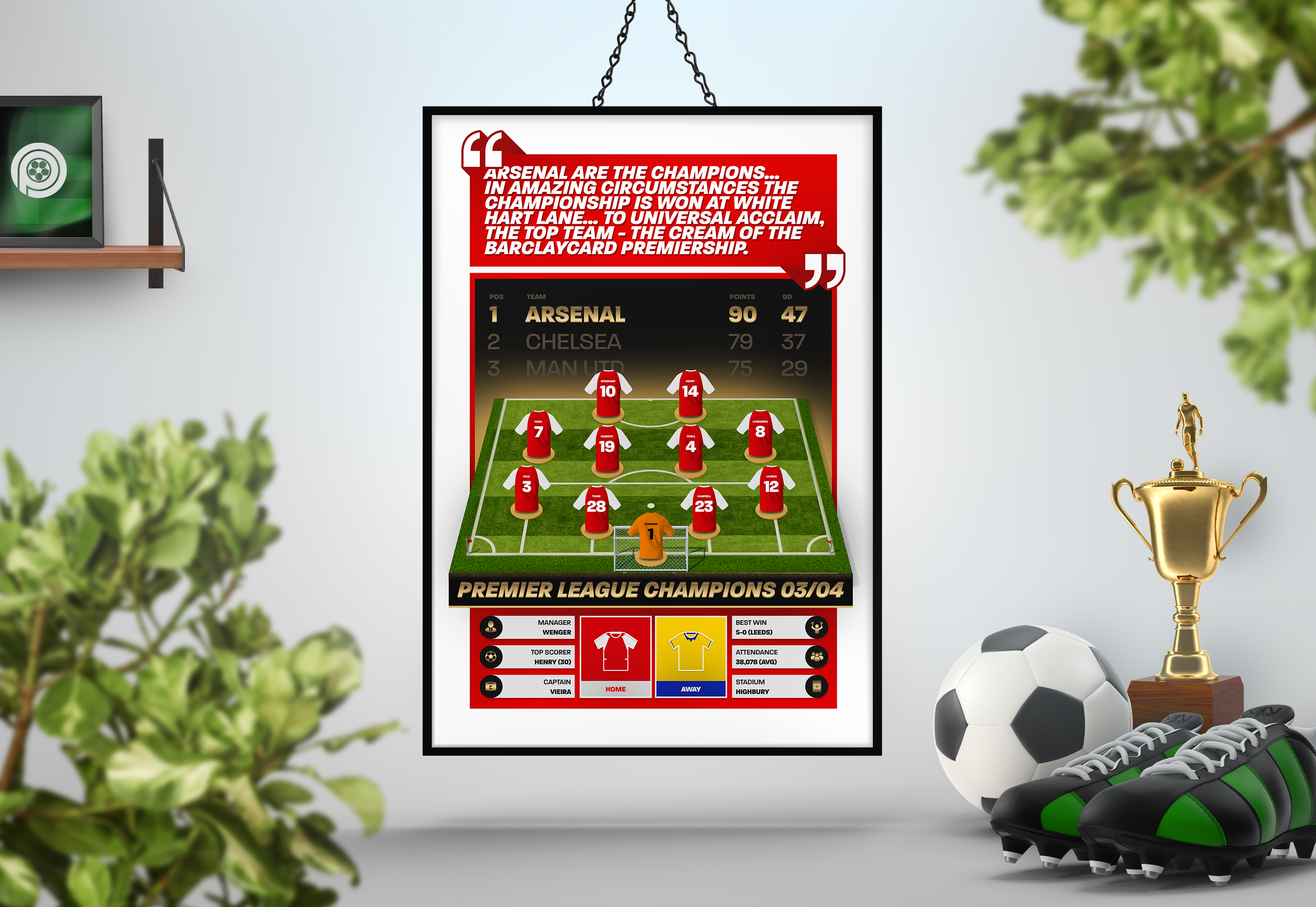 Arsenal 03/04 Team Lineup Art Print