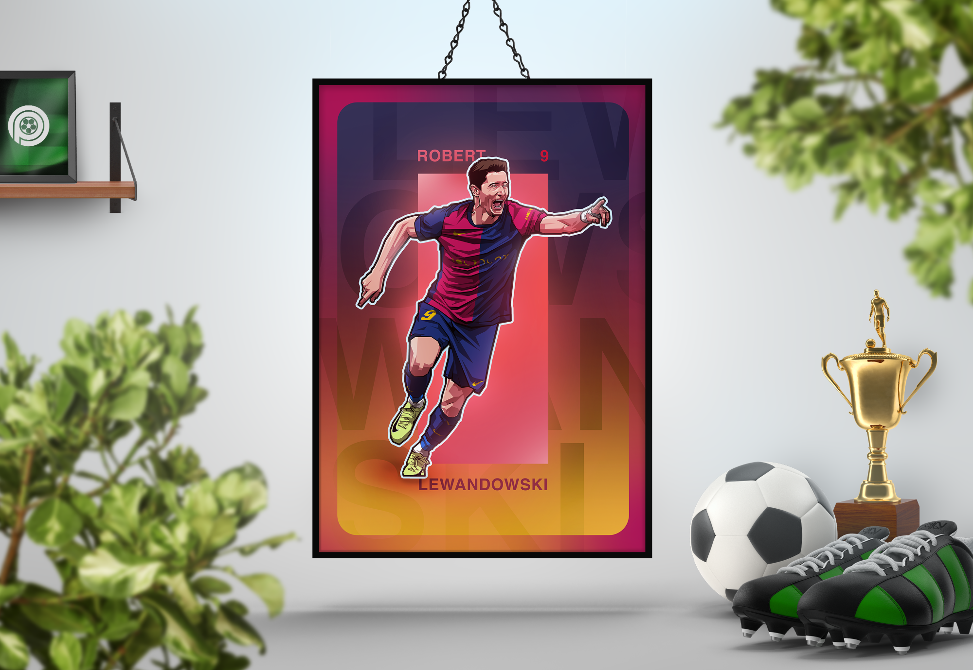 Robert Lewandowski Repeat Art Print