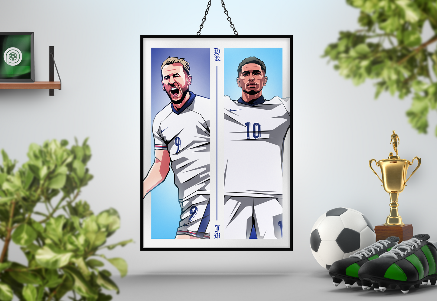 Harry Kane & Jude Bellingham Duo Perpendicular Art Print