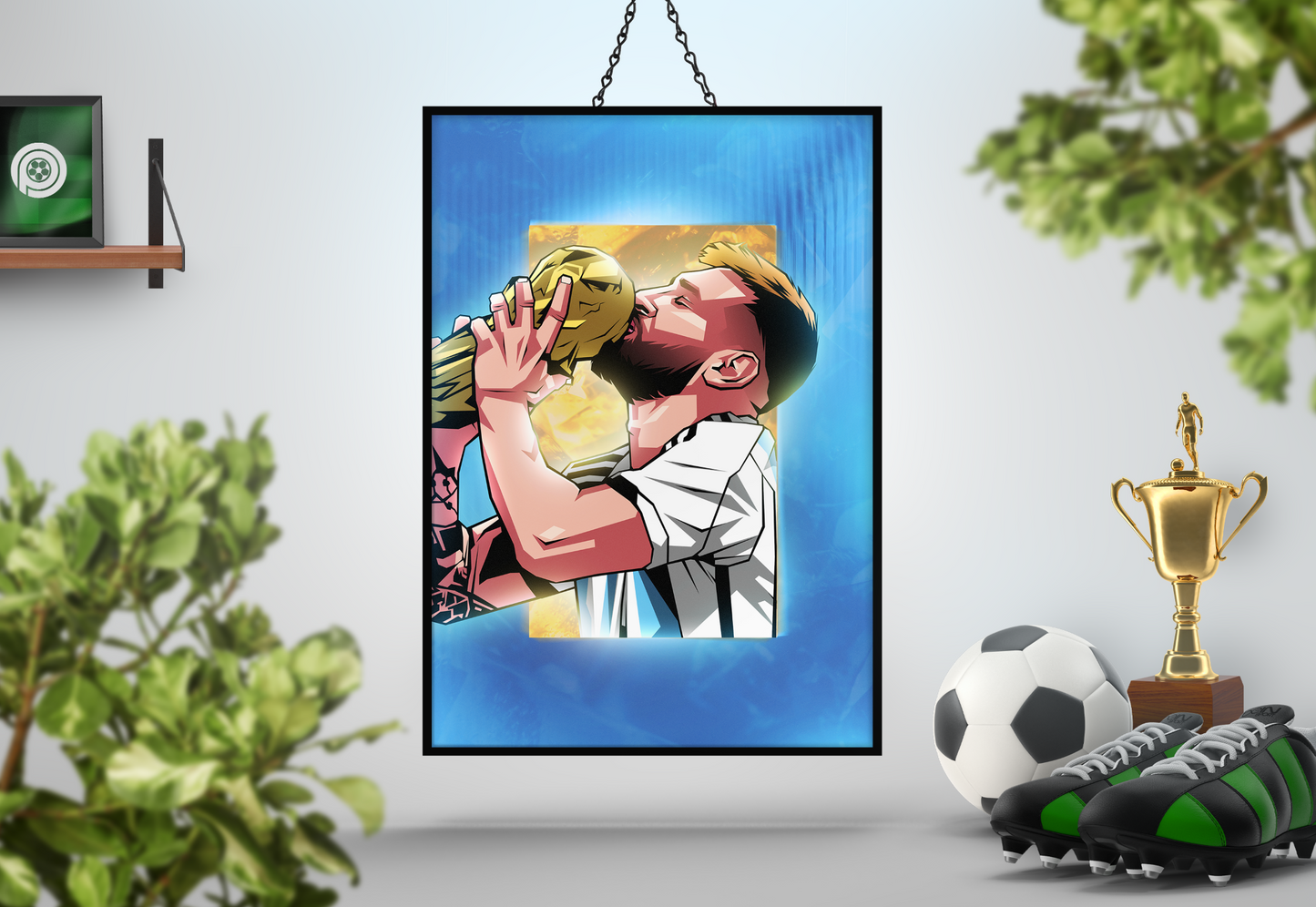 Lionel Messi Glass Art Print