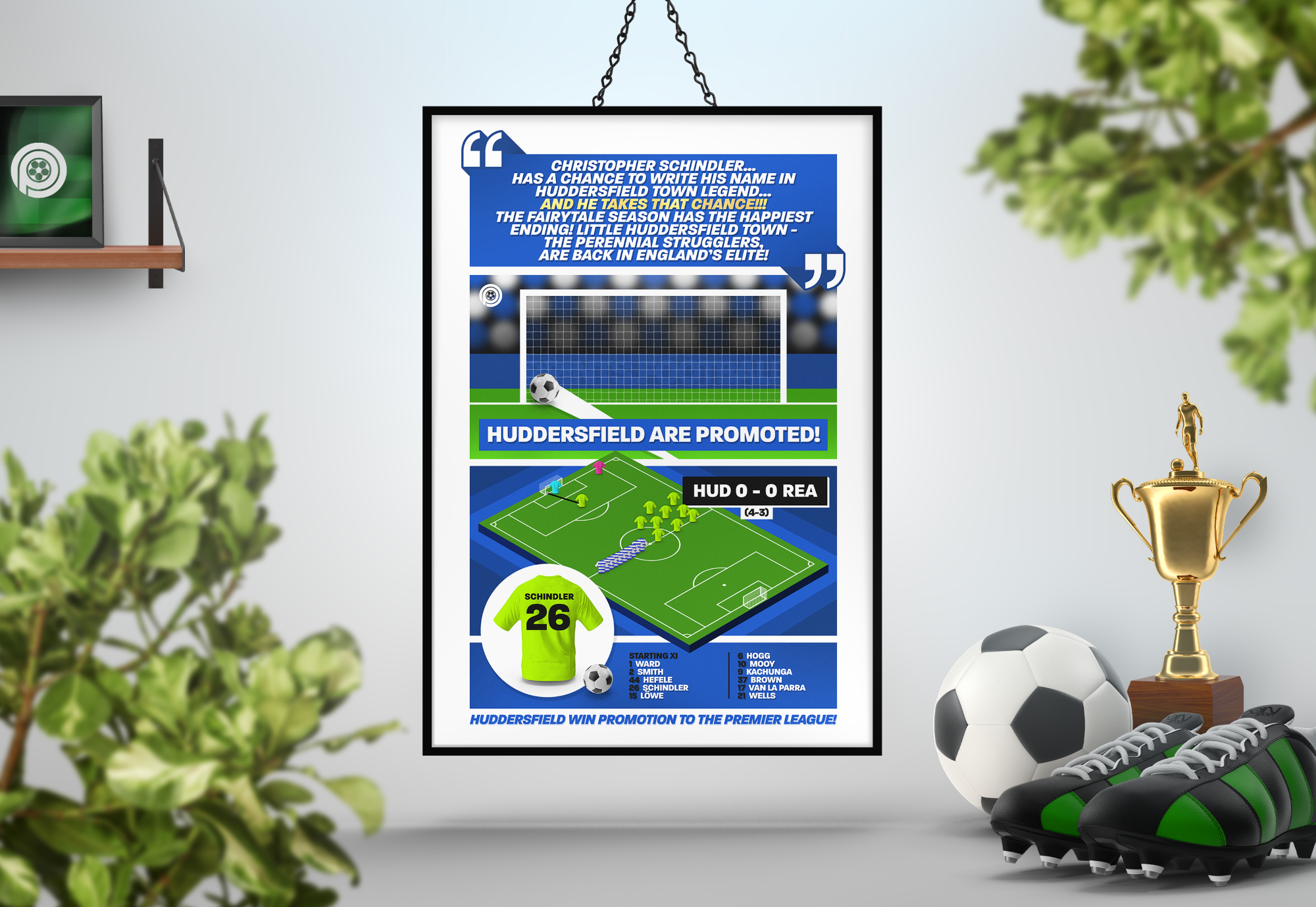Christopher Schindler Winning Penalty vs Reading | Art Print | 2016/17 Championship Play-Off Final | Huddersfield Town