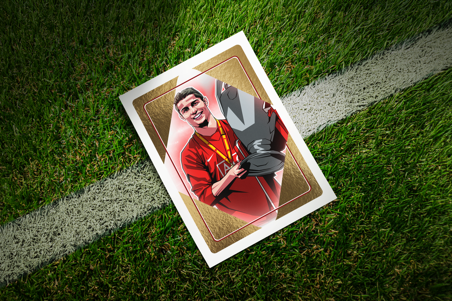 Cristiano Ronaldo Limited Edition Gold Foil Playing Card Art Print