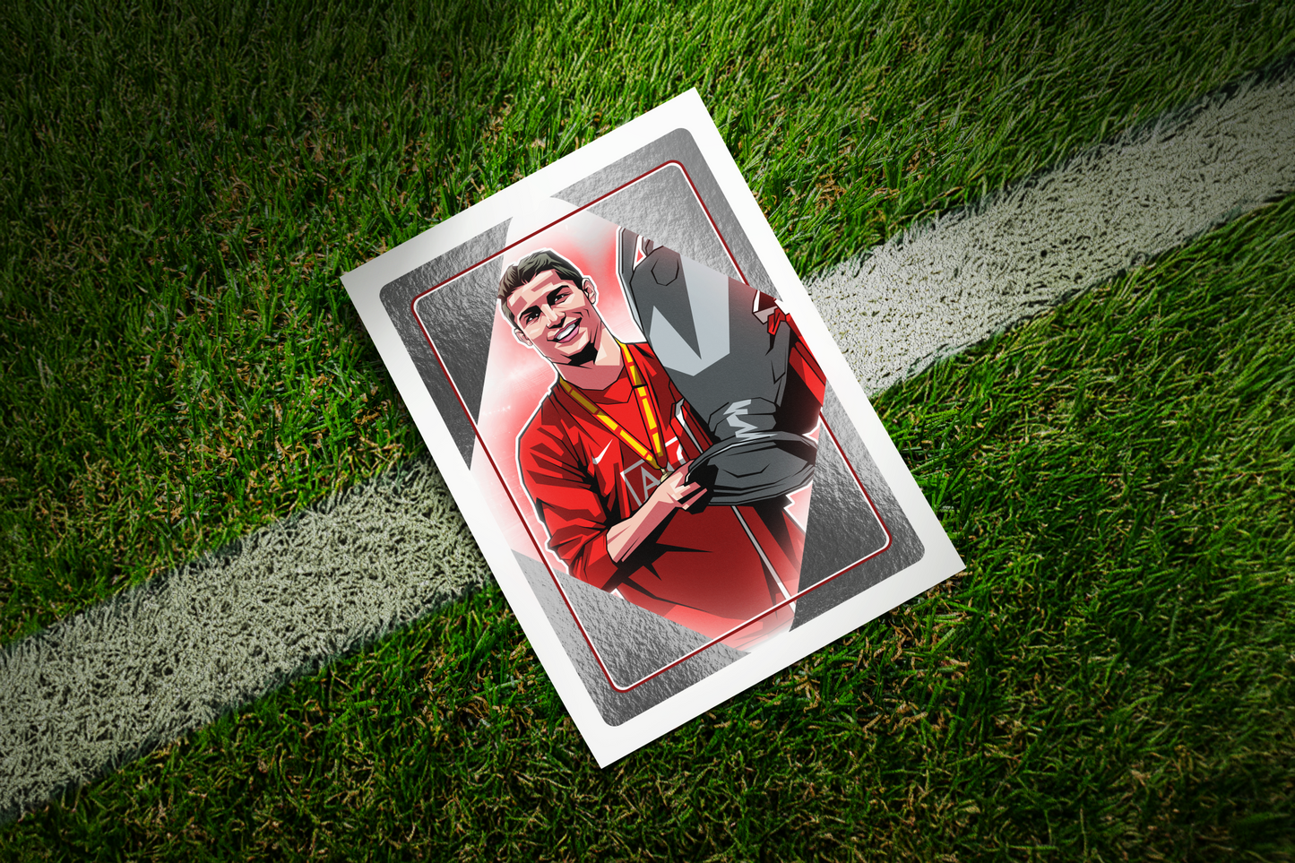 Cristiano Ronaldo Special Edition Silver Foil Playing Card Art Print