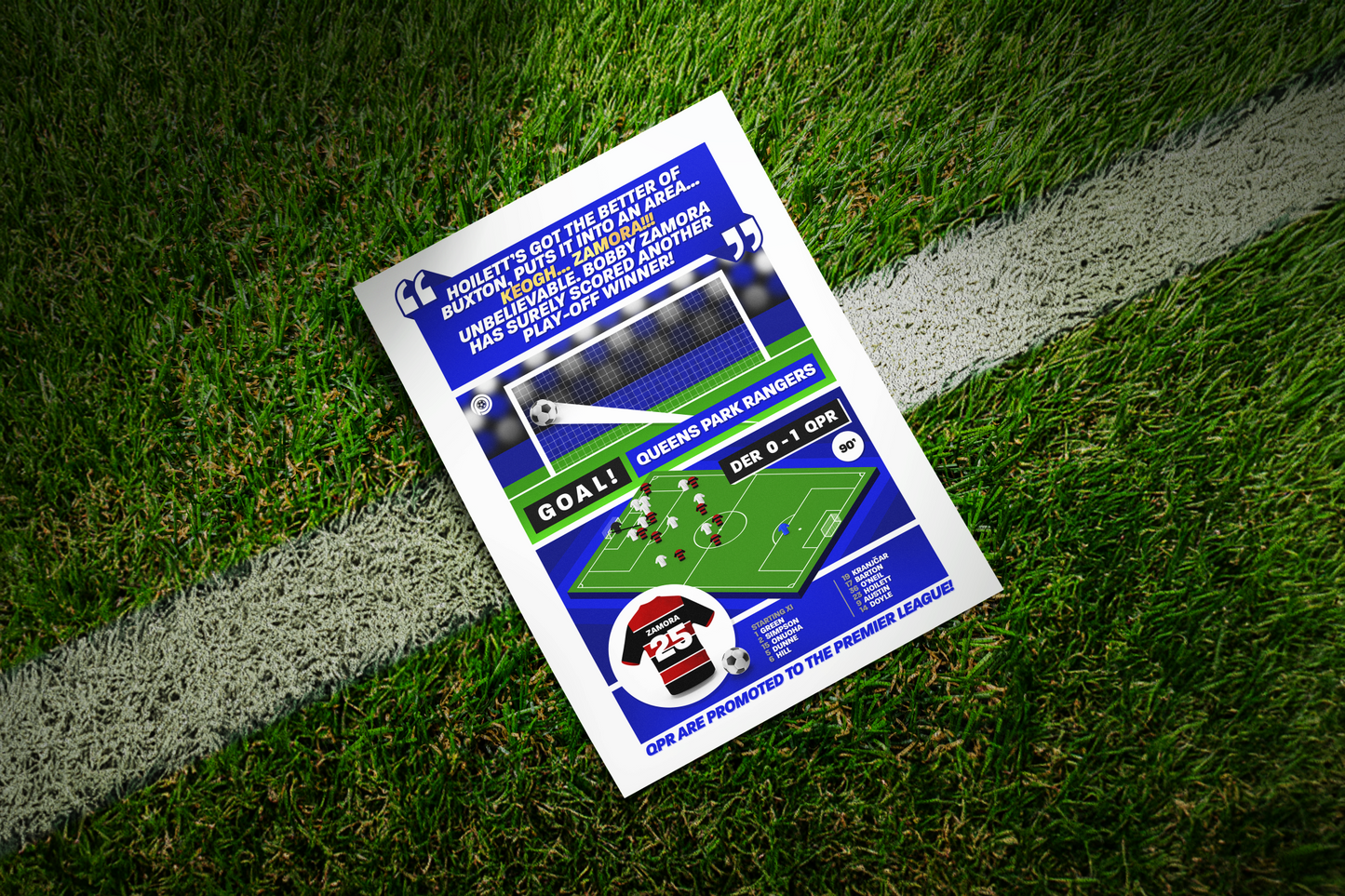 Bobby Zamora GOAL vs Derby | Art Print | 2013/14 Championship Play-Off Final | QPR