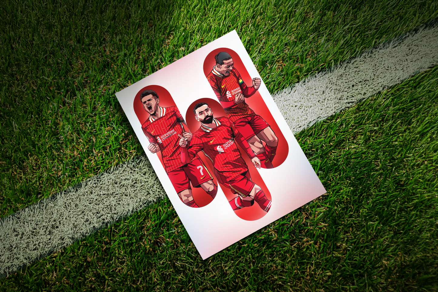 Luis Díaz, Mohamed Salah & Virgil Van Dijk Trio Tubes Art Print