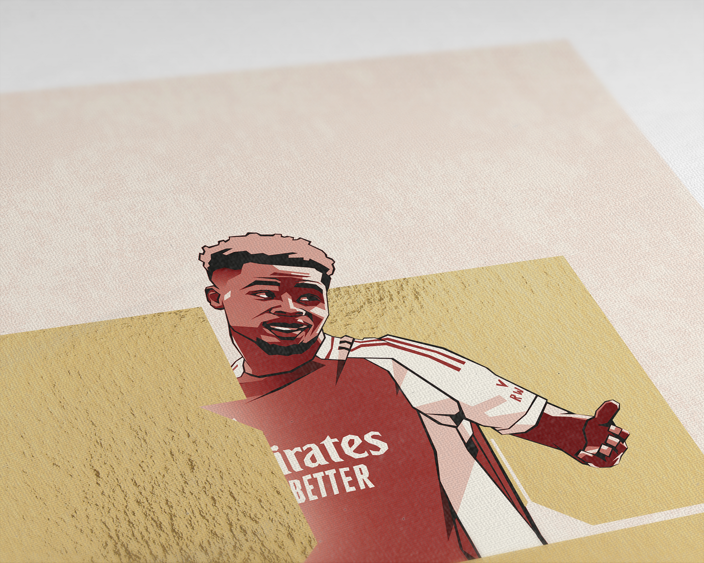 Bukayo Saka Limited Edition Gold Foil Blocks Art Print