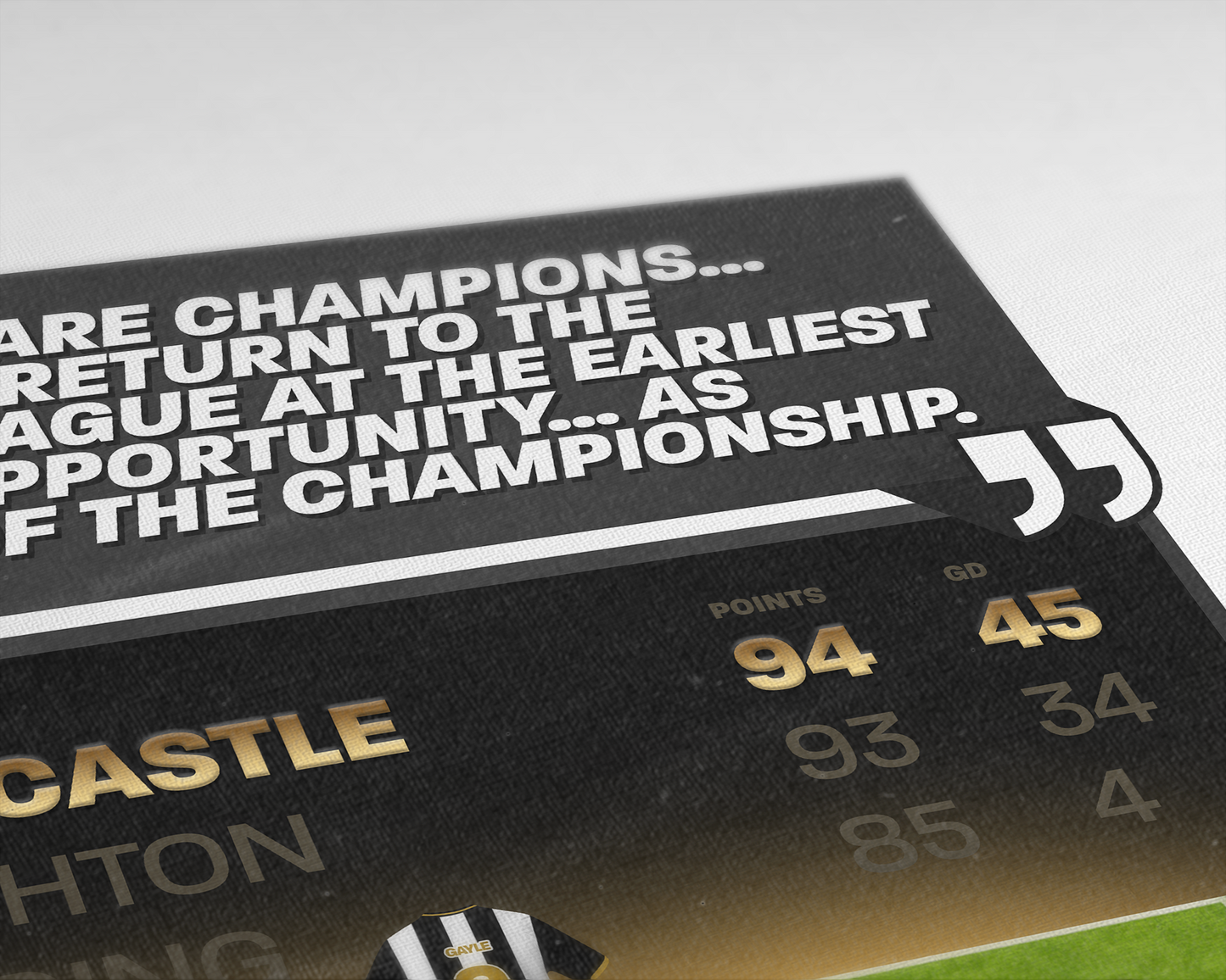 Newcastle United 16/17 Team Lineup Art Print