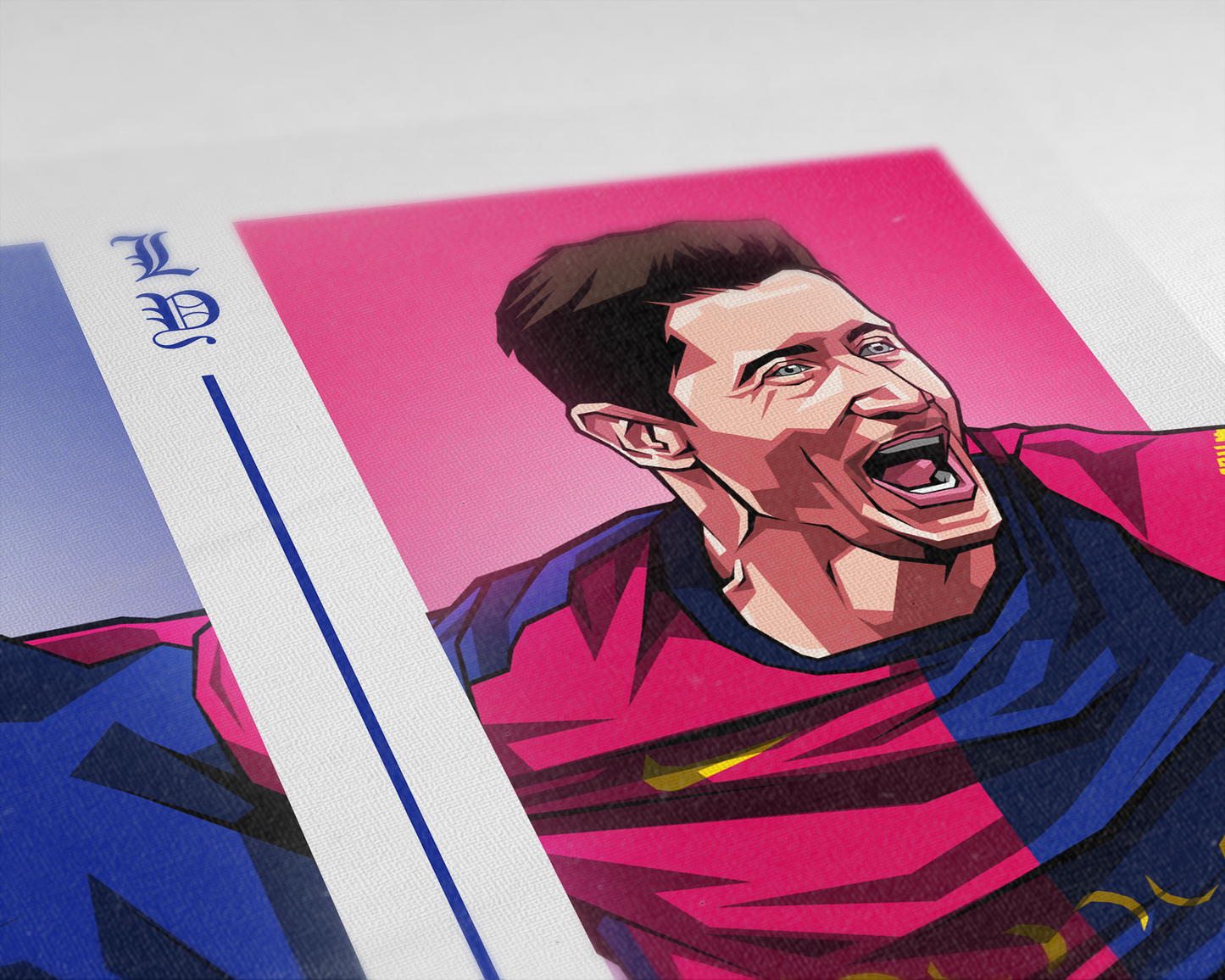 Lamine Yamal & Robert Lewandowski Duo Perpendicular Art Print