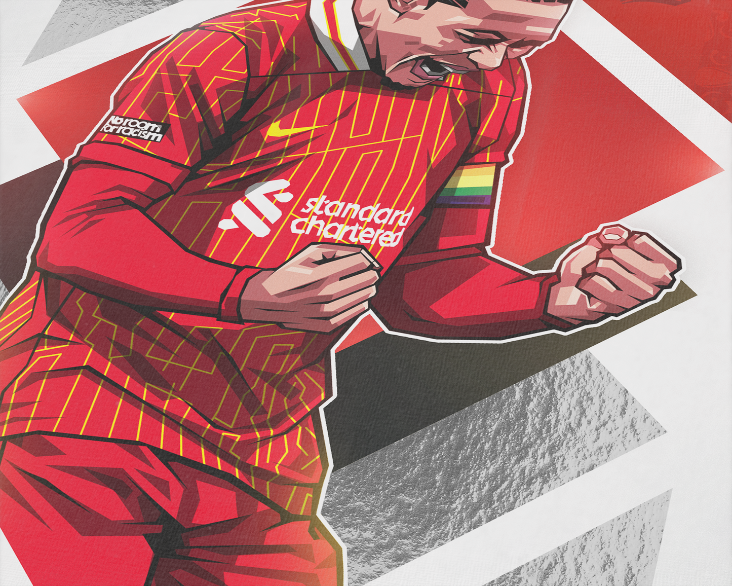 Virgil Van Dijk Special Edition Silver Foil Diamonds Art Print