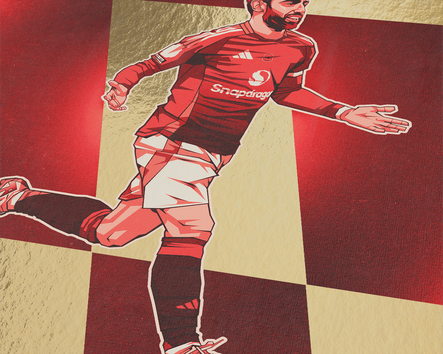 Bruno Fernandes Limited Edition Gold Foil Sections Art Print