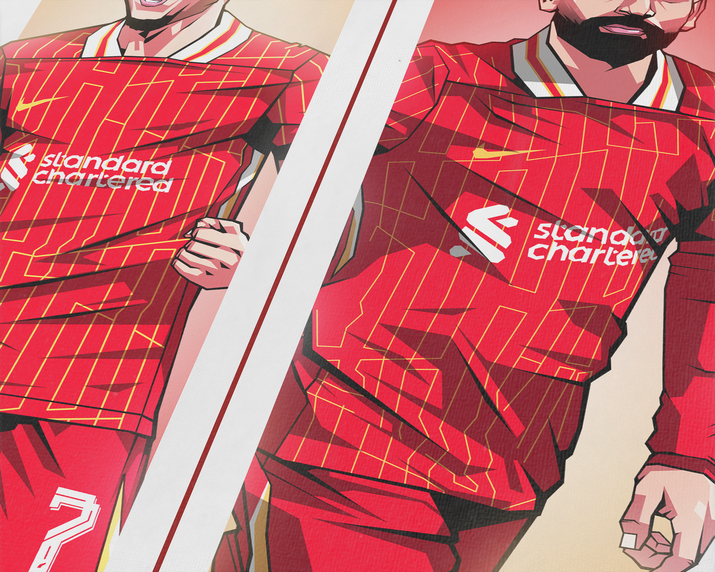 Luis Díaz & Mohamed Salah Duo Perpendicular Art Print