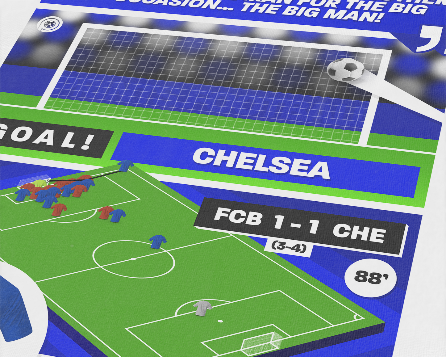 Didier Drogba GOAL vs Bayern Munich | Art Print | 2011/12 UEFA Champions League Final | Chelsea