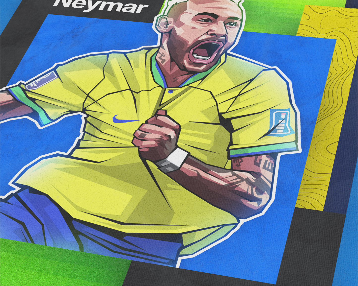 Neymar Jr Mosaic Art Print