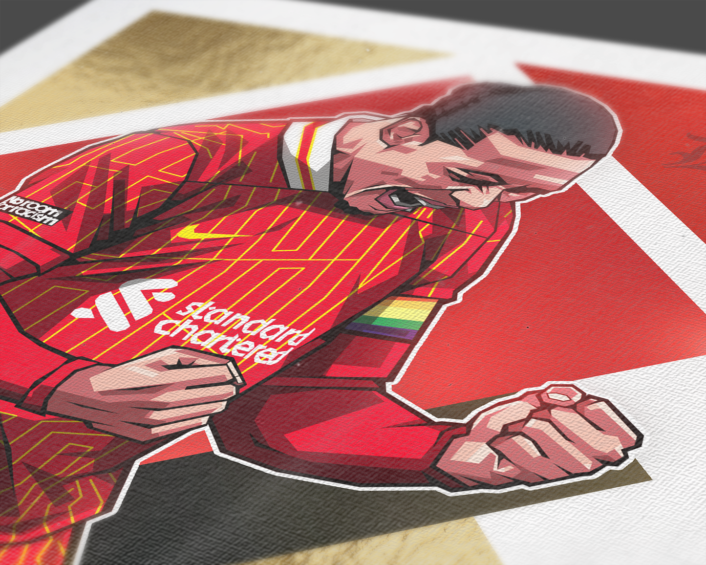 Virgil Van Dijk Limited Edition Gold Foil Diamonds Art Print