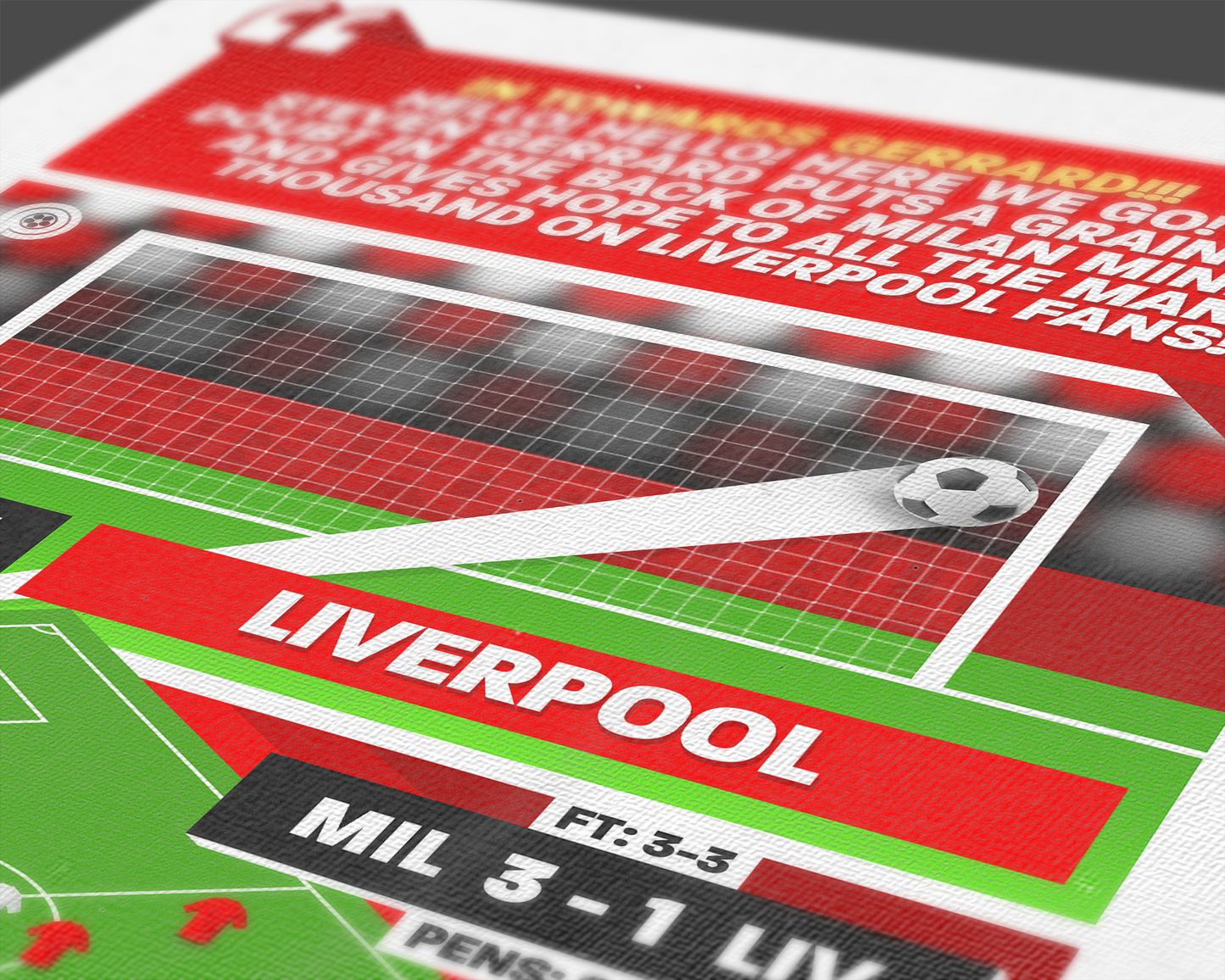 Steven Gerrard GOAL vs Milan | Art Print | 2004/05 UEFA Champions League Final | Liverpool