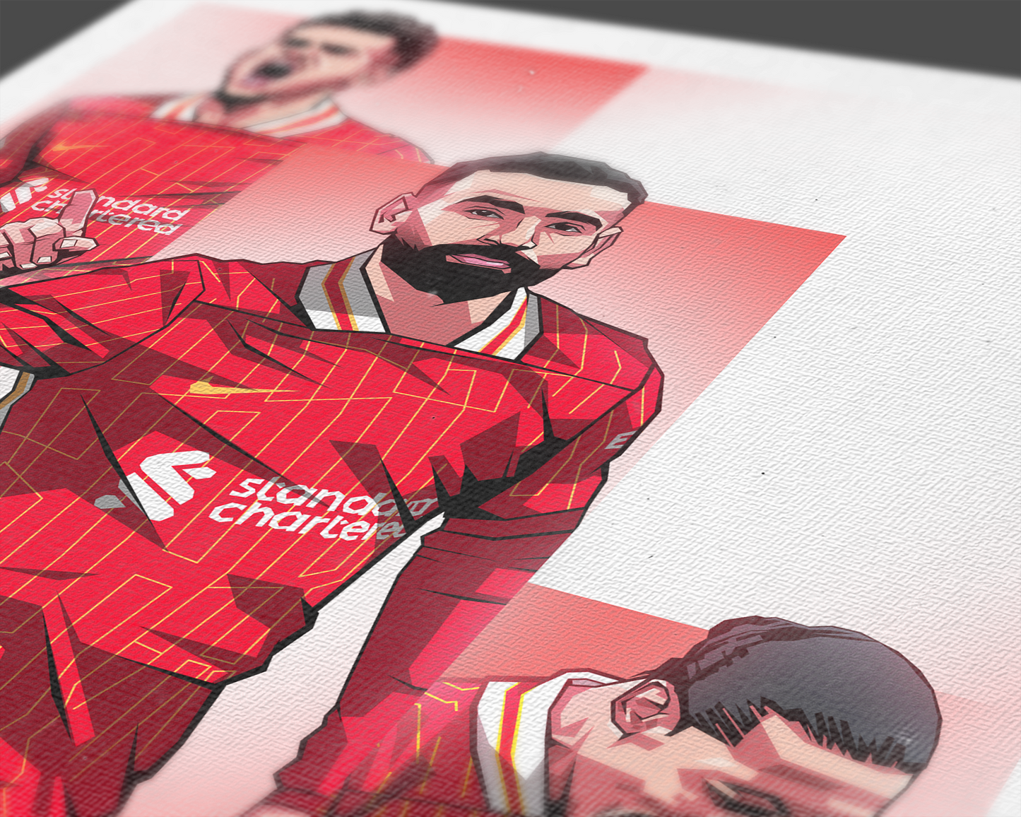 Luis Díaz, Mohamed Salah & Virgil Van Dijk Trio Levels Art Print