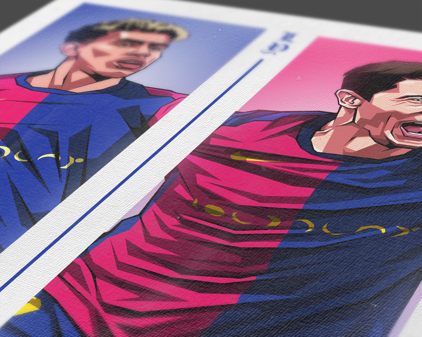 Lamine Yamal & Robert Lewandowski Duo Perpendicular Art Print