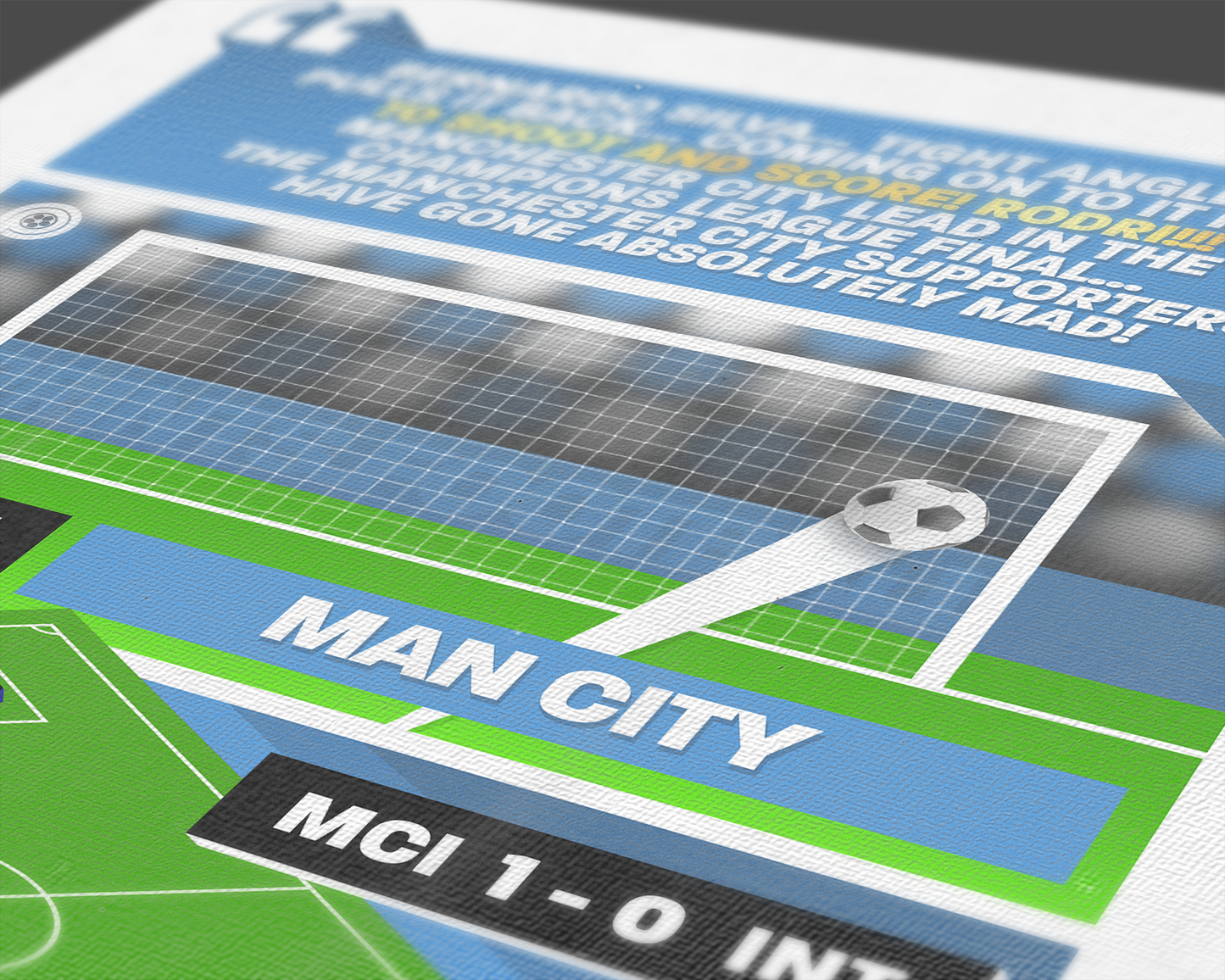 Rodri GOAL vs Inter Milan | Art Print | 2022/23 UEFA Champions League Final | Manchester City