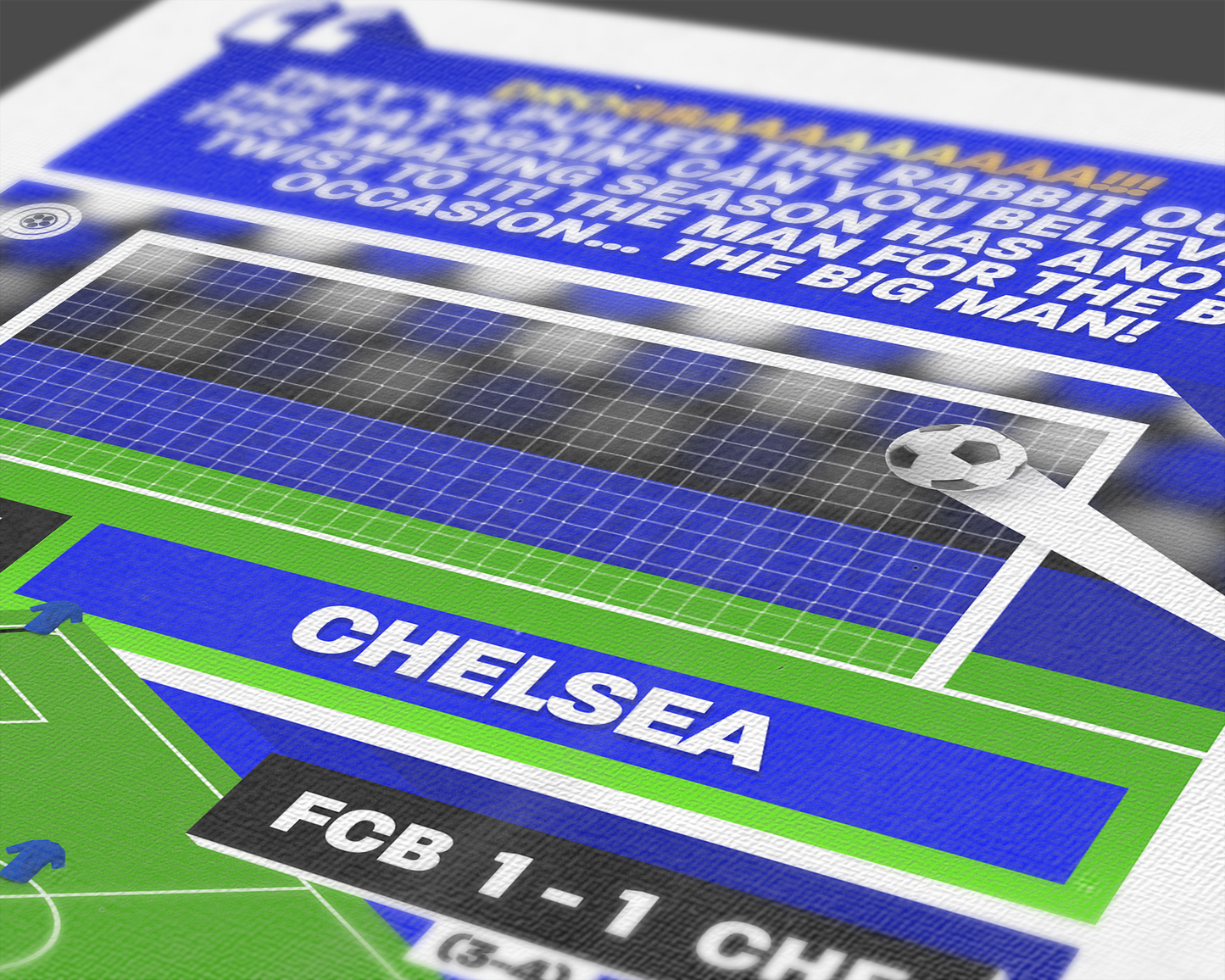 Didier Drogba GOAL vs Bayern Munich | Art Print | 2011/12 UEFA Champions League Final | Chelsea