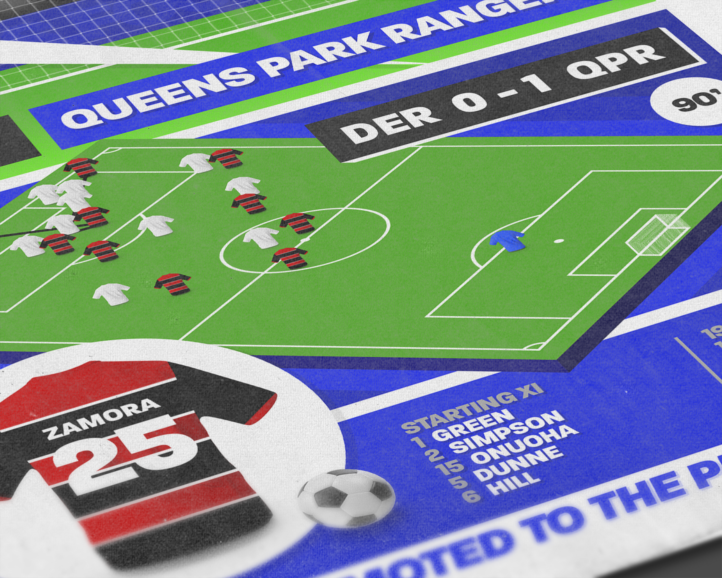 Bobby Zamora GOAL vs Derby | Art Print | 2013/14 Championship Play-Off Final | QPR