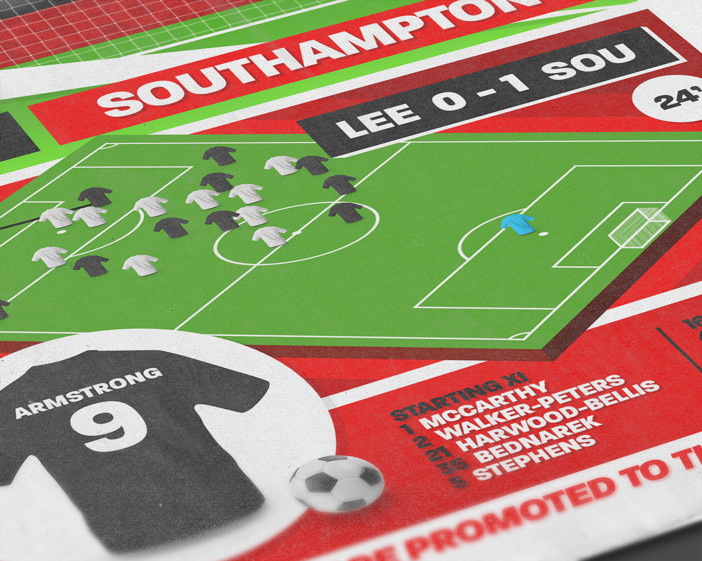 Adam Armstrong GOAL vs Leeds | Art Print | 2023/24 Championship Play-Off Final | Southampton