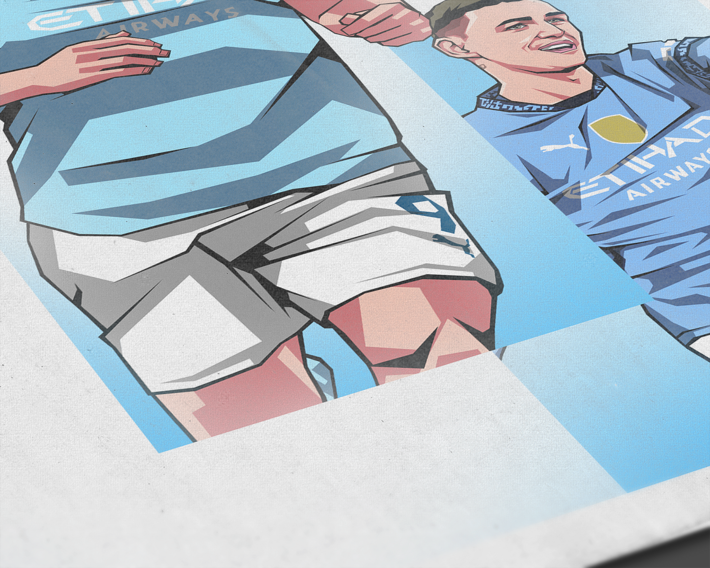 Kevin De Bruyne, Erling Haaland & Phil Foden Trio Levels Art Print