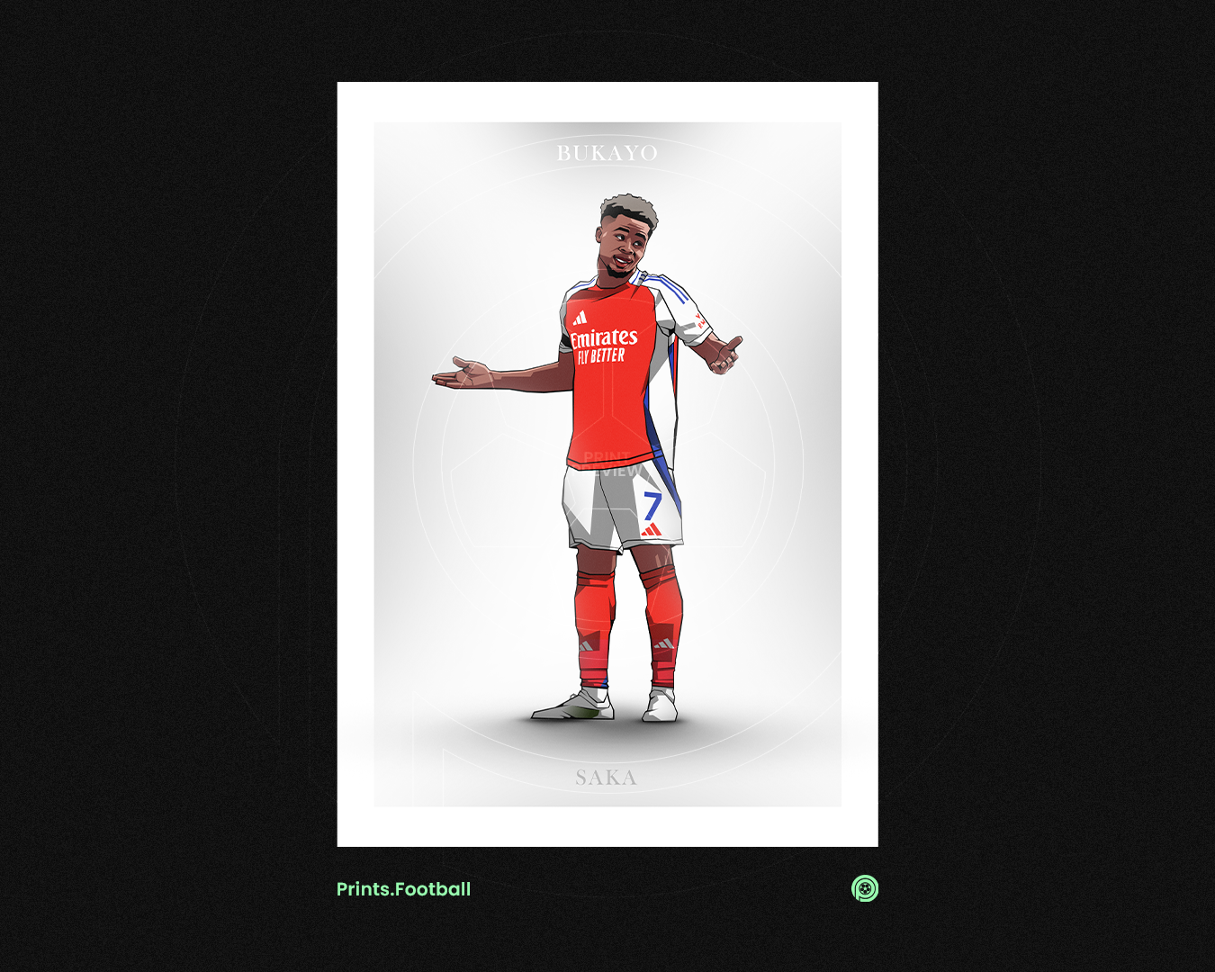 Bukayo Saka Clean Art Print