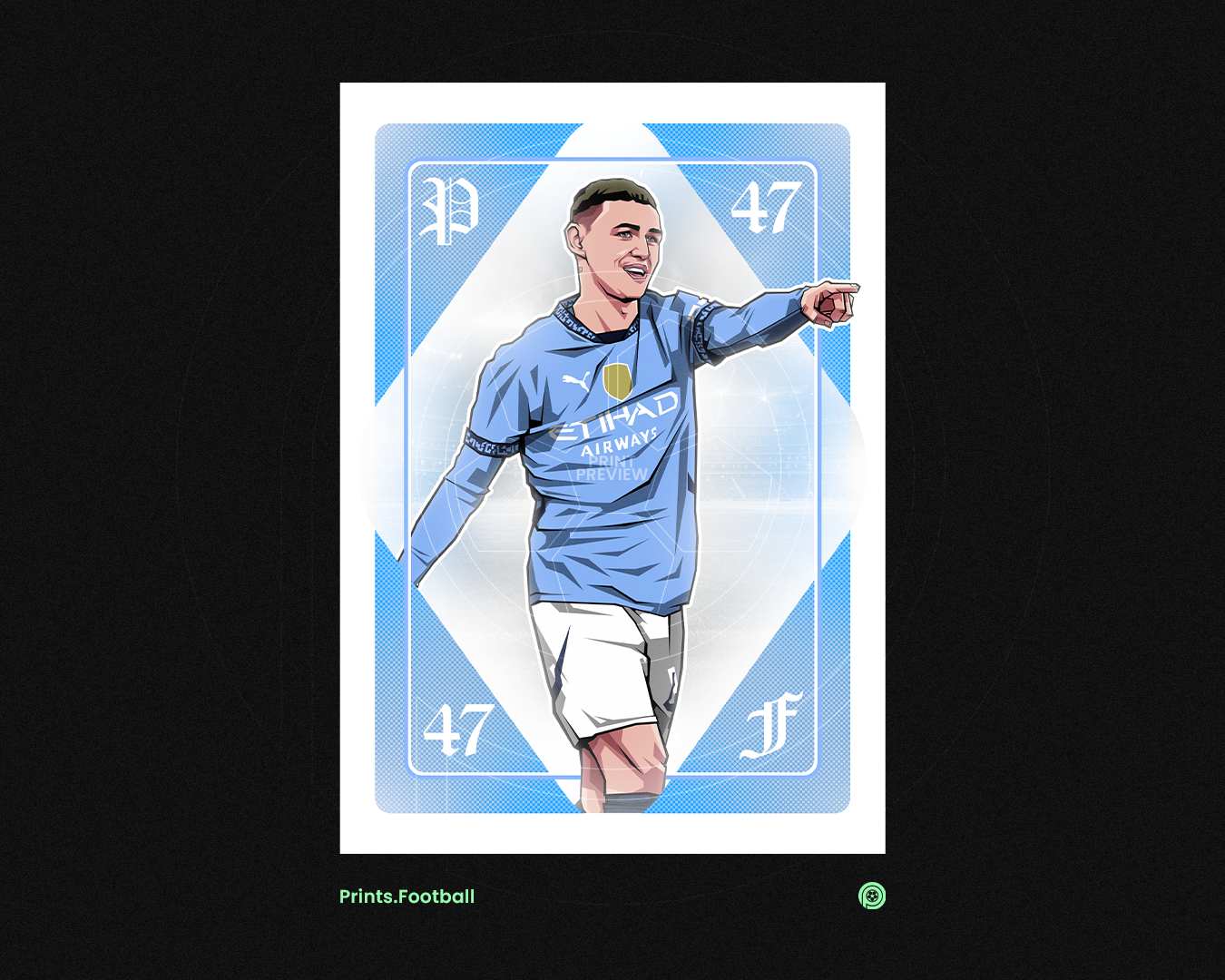 Phil Foden Playing Card Art Print