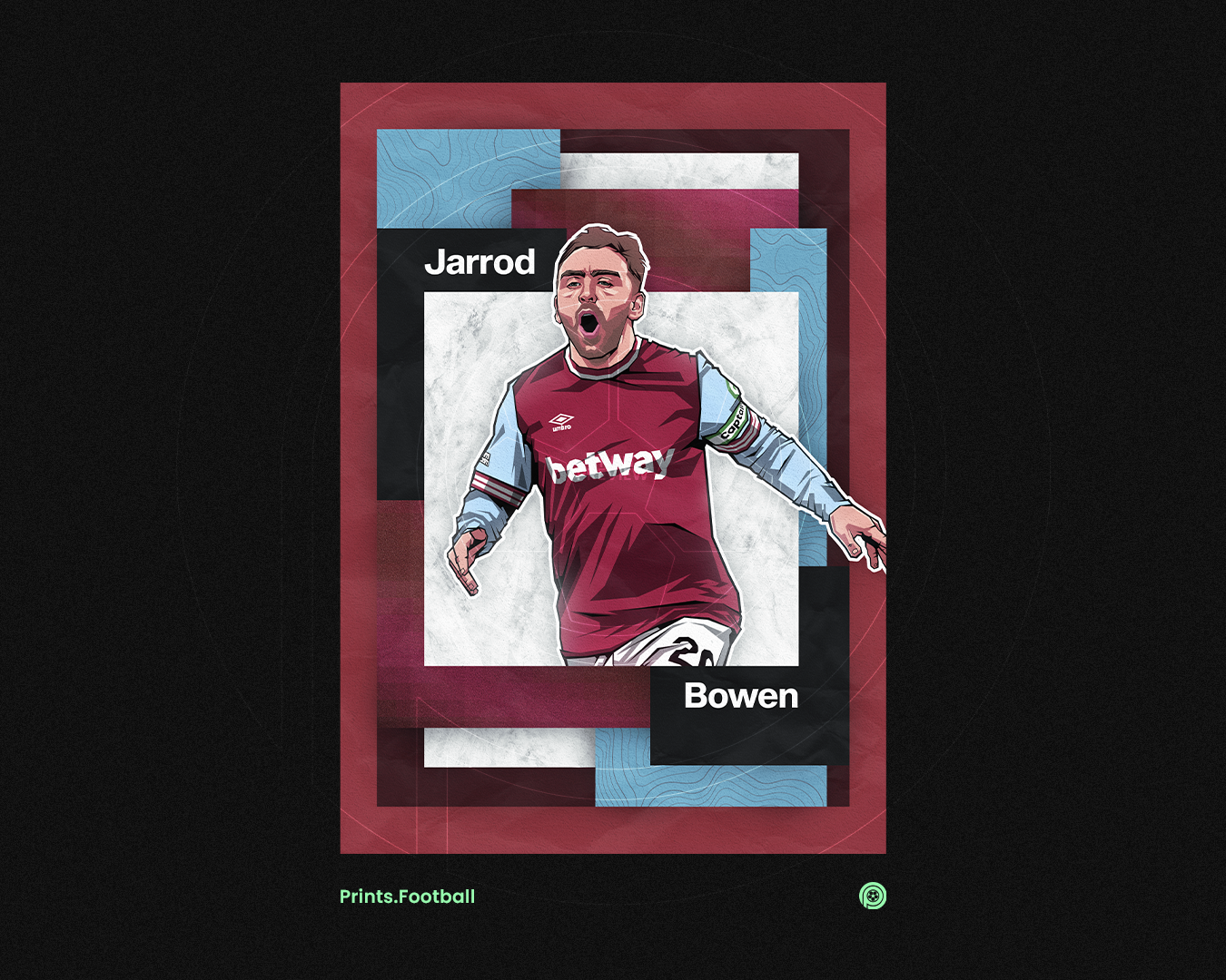 Jarrod Bowen Mosaic Art Print