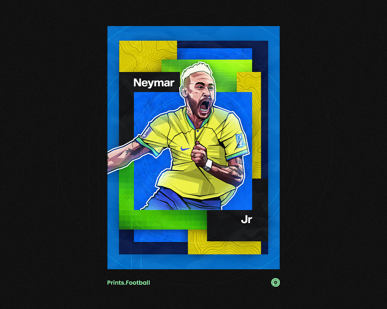 Neymar Jr Mosaic Art Print