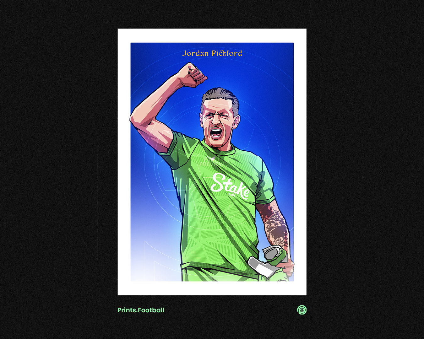 Jordan Pickford Gradient Art Print