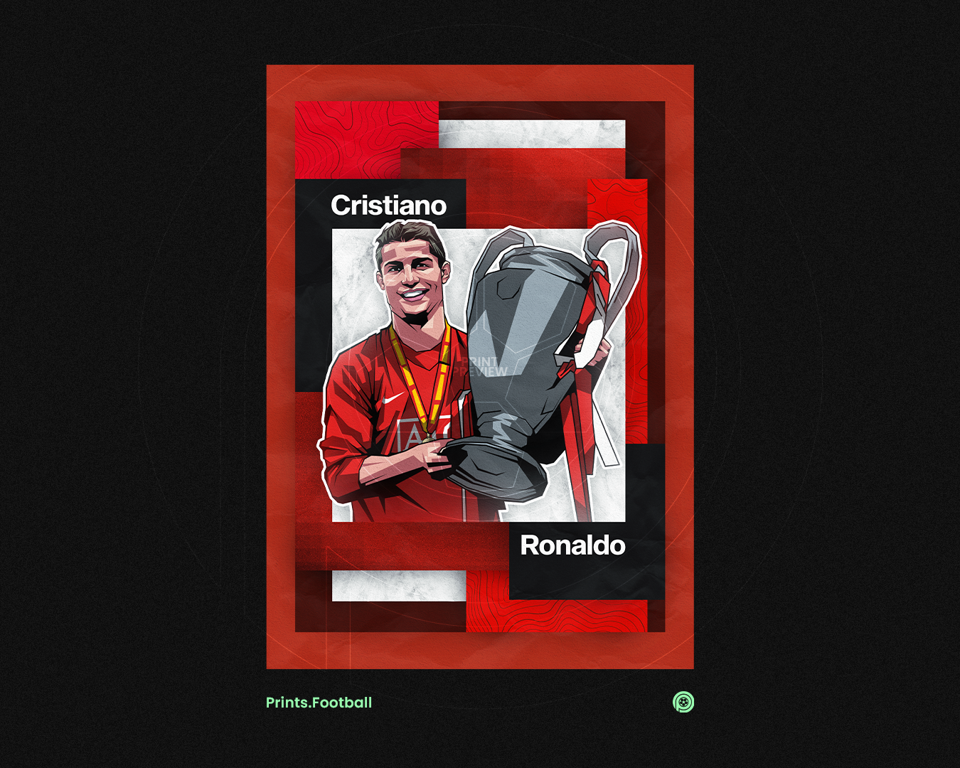Cristiano Ronaldo Mosaic Art Print