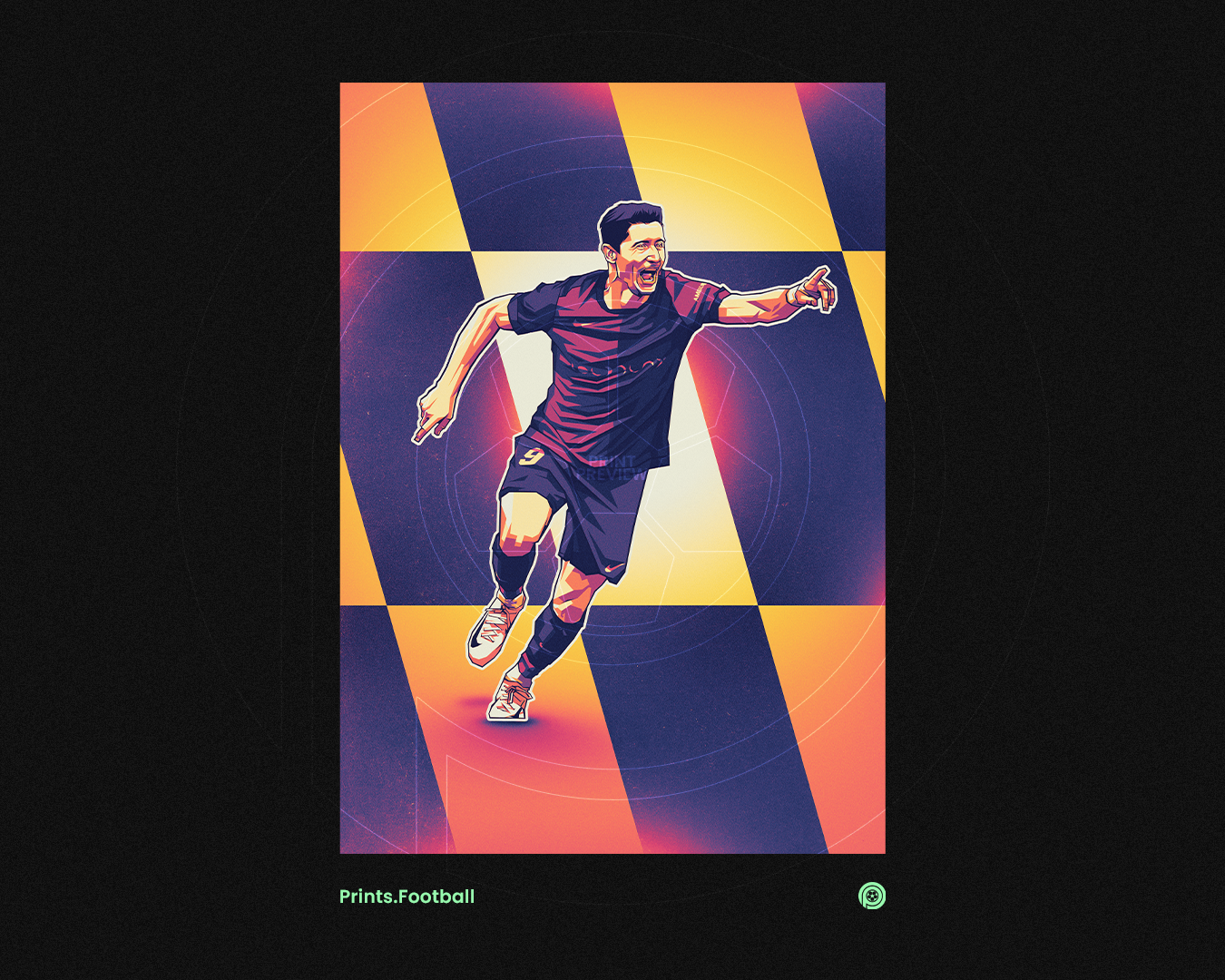 Robert Lewandowski Sections Art Print