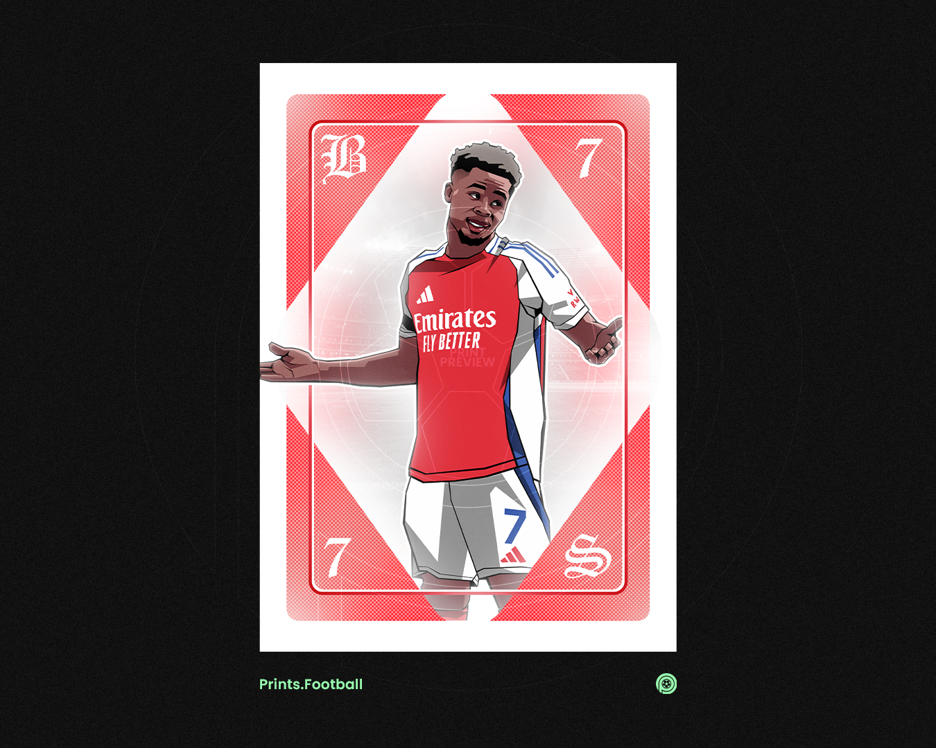 Bukayo Saka Playing Card Art Print