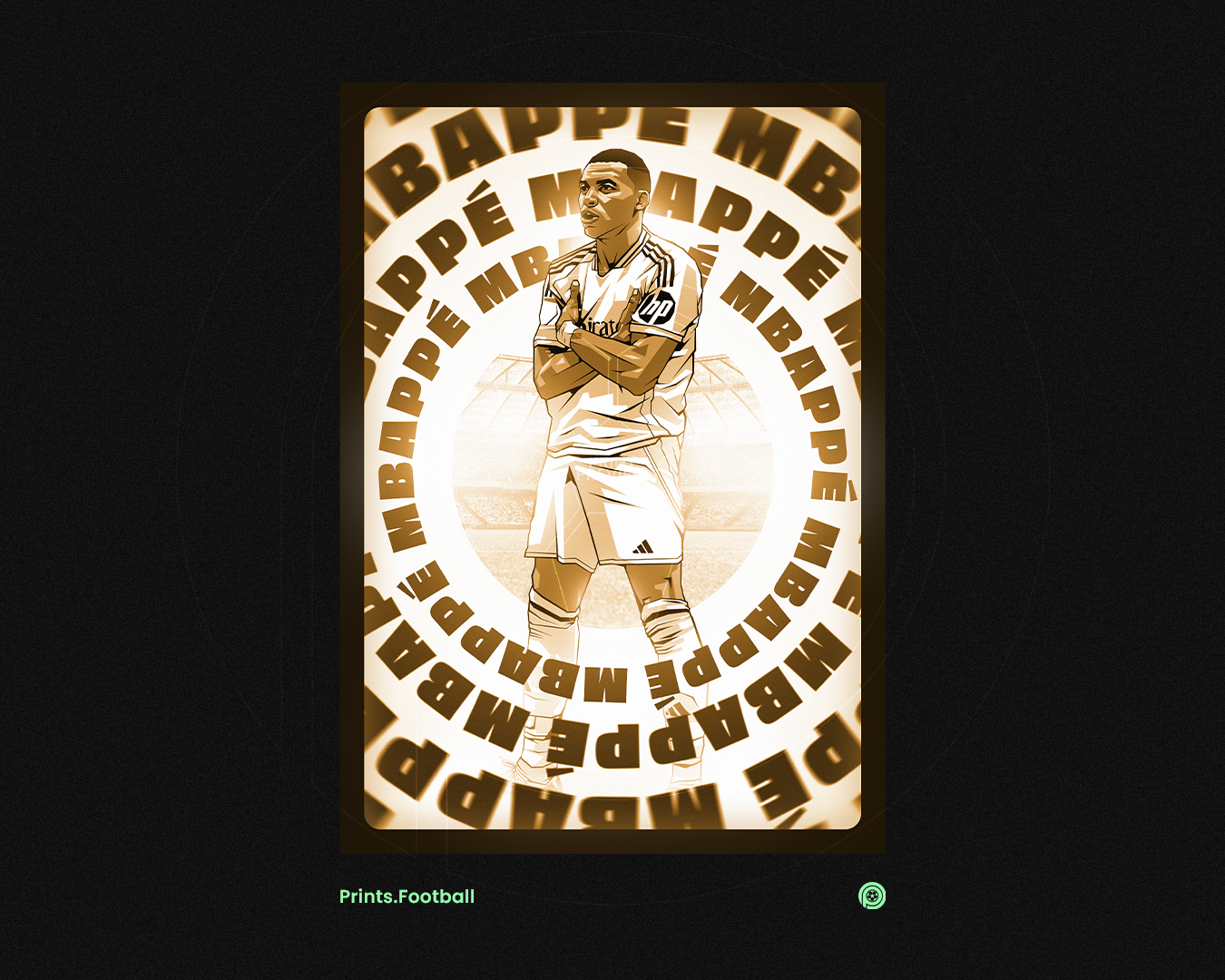Kylian Mbappé Radial Art Print