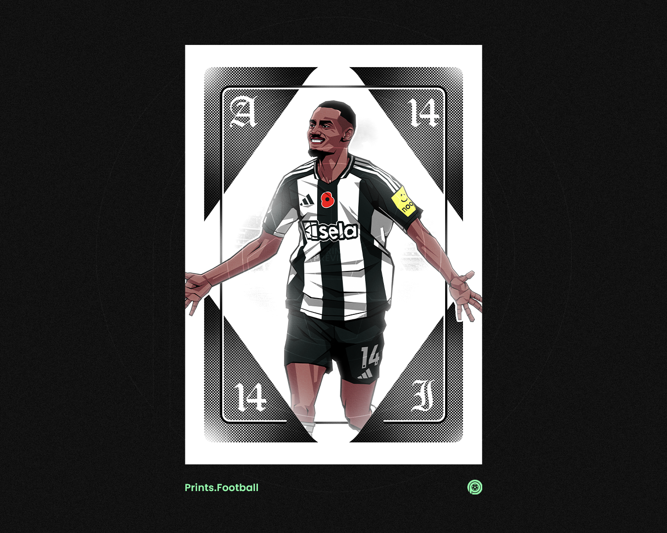 Alexander Isak Playing Card Art Print