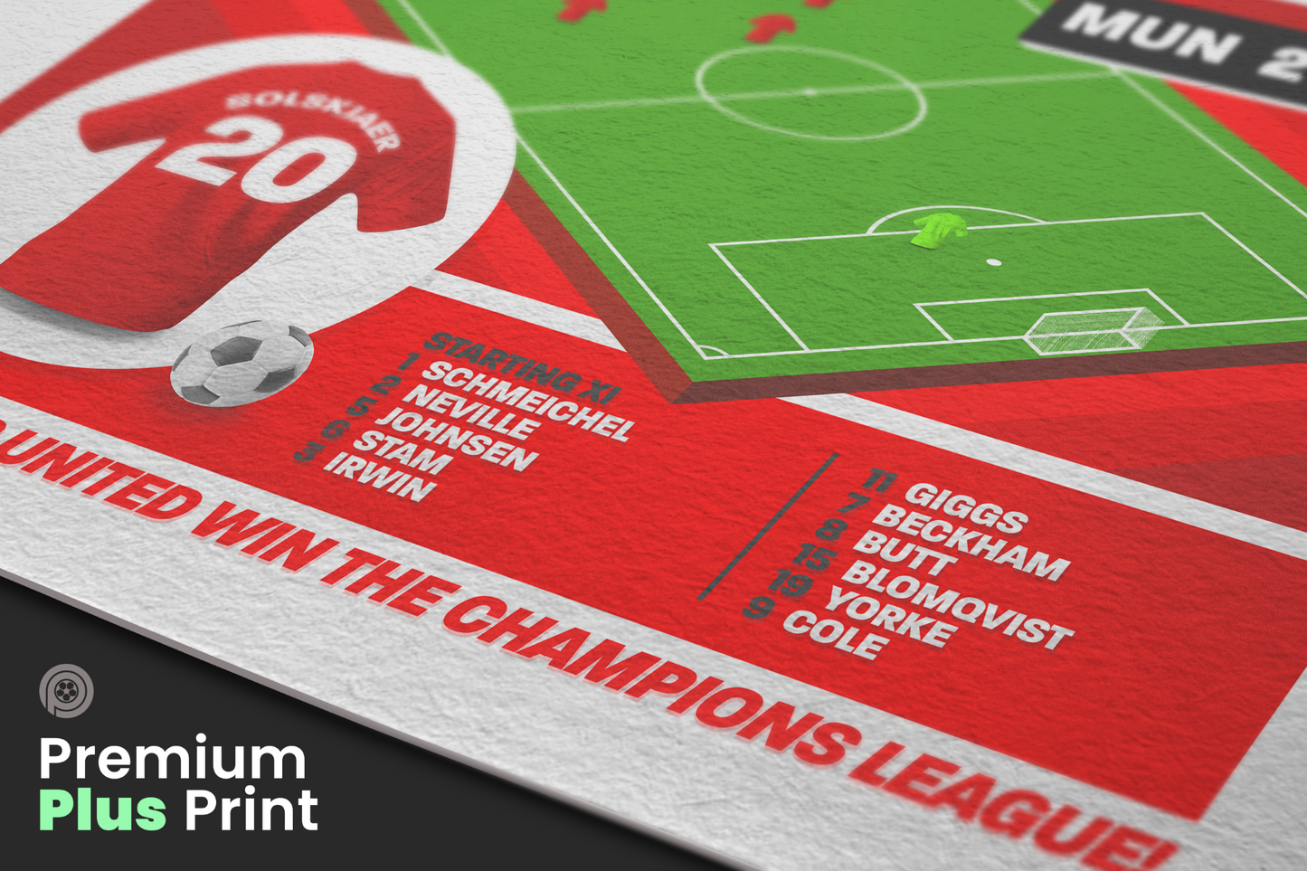 Ole Gunnar Solskjaer GOAL vs Bayern Munich | Art Print | 1998/99 UEFA Champions League Final | Manchester United