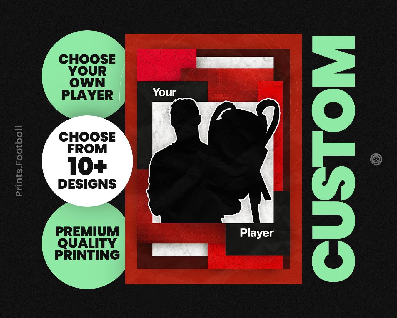 Custom Football Player Art Print