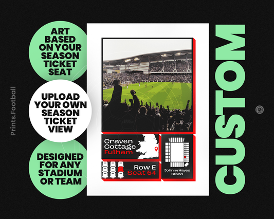 Custom Football Club Season Ticket Art Print