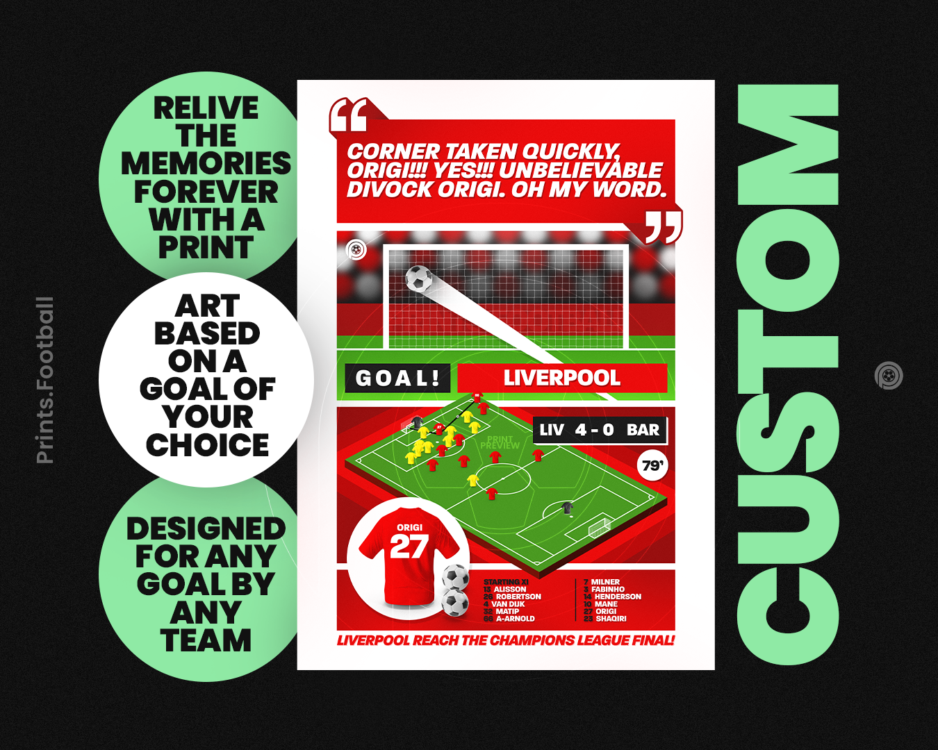 Custom Football Goal Moment Art Print