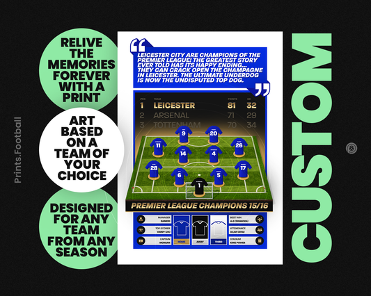 Custom Football Team Lineup Season Art Print