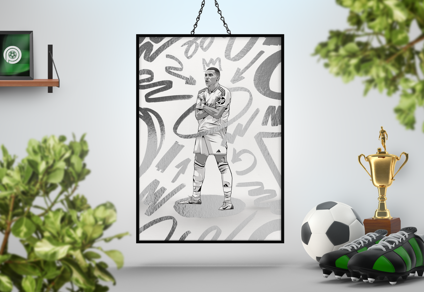 Kylian Mbappé Special Edition Silver Foil Marker Art Print