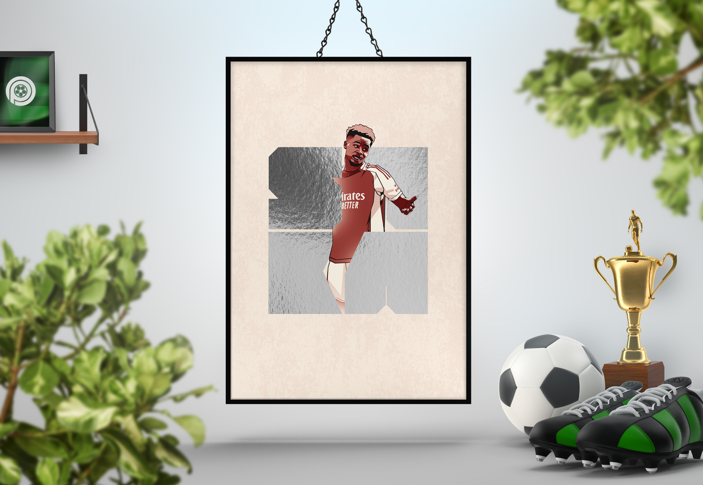 Bukayo Saka Special Edition Silver Foil Blocks Art Print