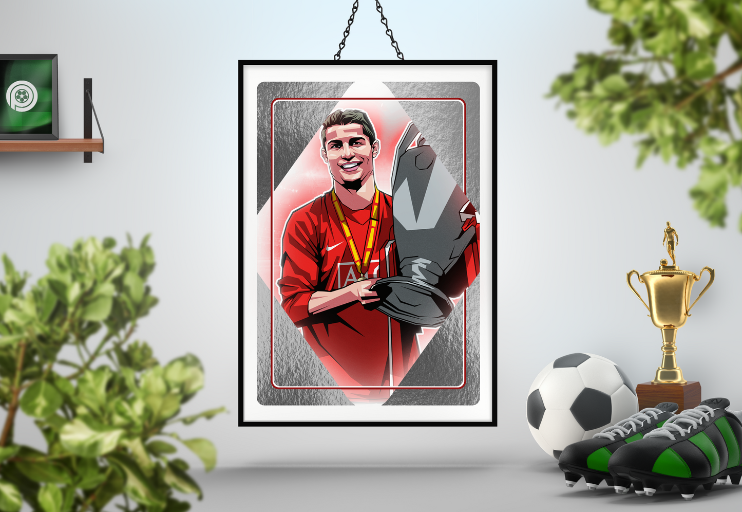 Cristiano Ronaldo Special Edition Silver Foil Playing Card Art Print