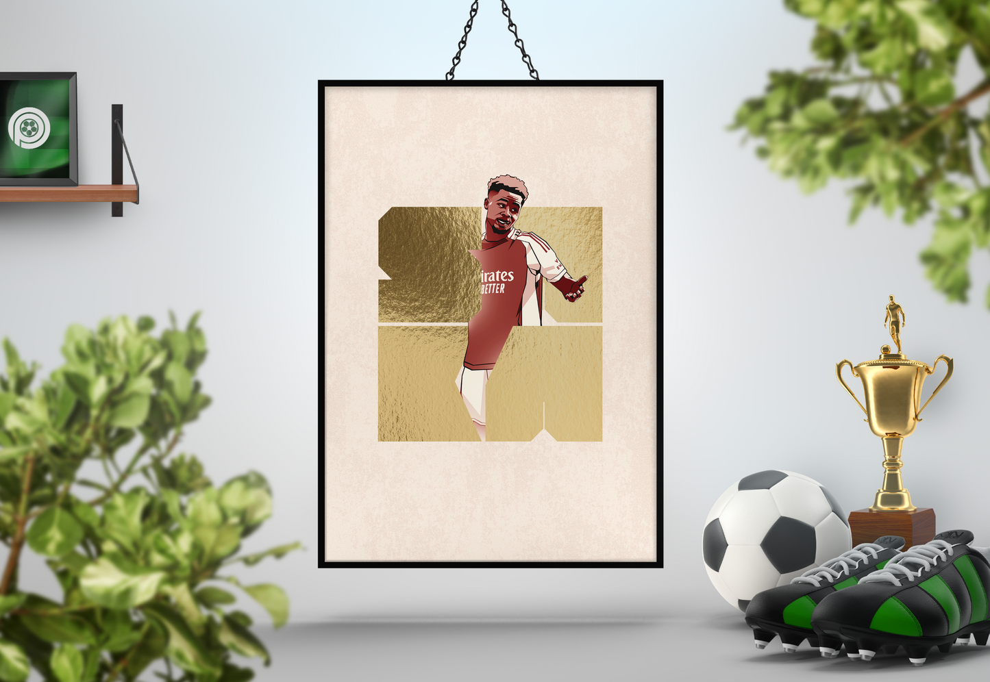 Bukayo Saka Limited Edition Gold Foil Blocks Art Print