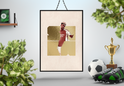 Bukayo Saka Limited Edition Gold Foil Blocks Art Print