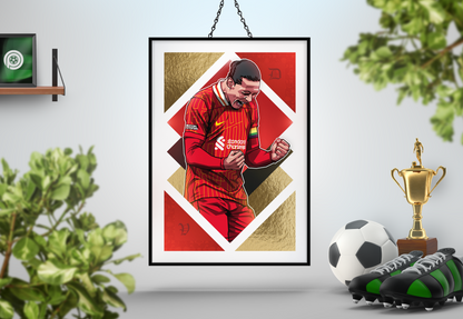 Virgil Van Dijk Limited Edition Gold Foil Diamonds Art Print